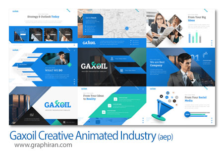 پروژه افترافکت معرفی شرکت و صنعتی Gaxoil Creative Animated Industry