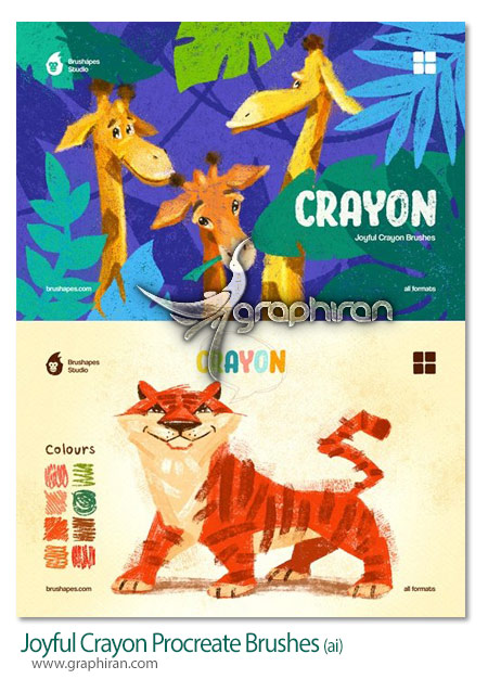 براش ایلوستریتور مداد شمعی Joyful Crayon Illustrator Brushes