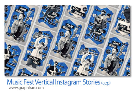 پروژه افترافکت استوری اینستاگرام فستیوال موزیک Music Fest Vertical Instagram Stories
