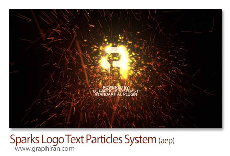 پروژه افترافکت سیستم پارتیکل جرقه و آتش برای لوگو و متن Sparks Logo Text Particles System