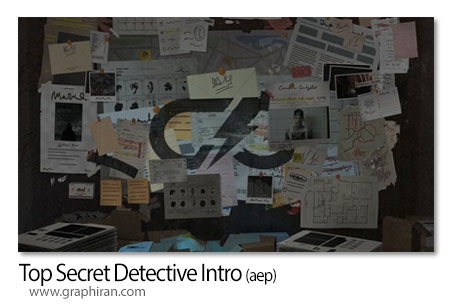 پروژه افترافکت اینترو صحنه داستان کارآگاهی و پرونده جنایی Top Secret Detective Intro