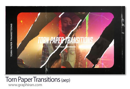 دانلود ترانزیشن های افترافکت پاره شدن کاغذ Torn Paper Transitions After Effects