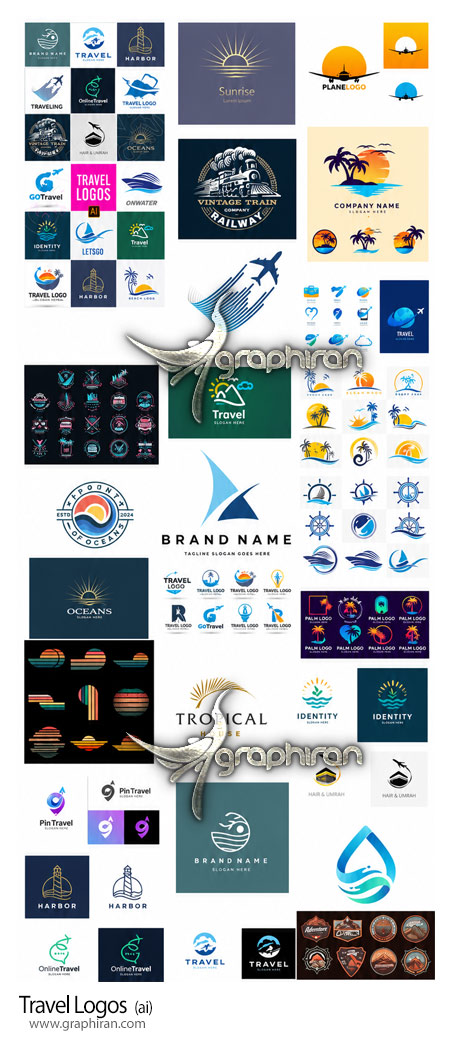 دانلود مجموعه لوگو وکتور شرکت مسافرتی و توریستی Travel Logos