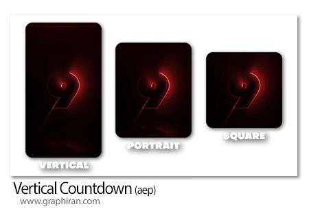 پروژه افترافکت شمارش معکوس عمودی Vertical Countdown
