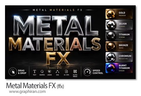پریست های افترافکت متریال های فلزی Metal Materials FX