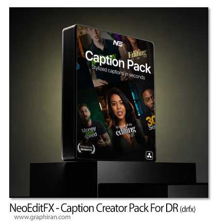 پک پریست داوینچی ریزالو ساخت کپشن و زیرنویس NeoEditFX - Caption Creator Pack