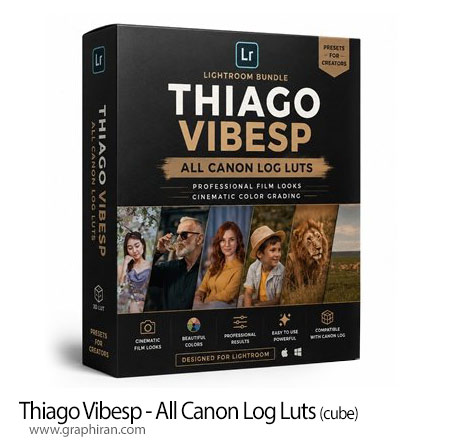 پک پریست LUT سینمایی دوربین Canon حرفه ای Thiago Vibesp - All Canon Log Luts