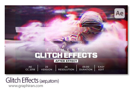 پروژه افترافکت افکت های گلیچ و نویز Glitch Effects