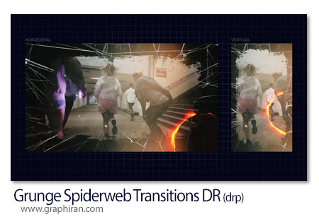 ترانزیشن های داوینچی ریزالو تار عنکبوت گرانج Grunge Spiderweb Transitions For DaVinci Resolve