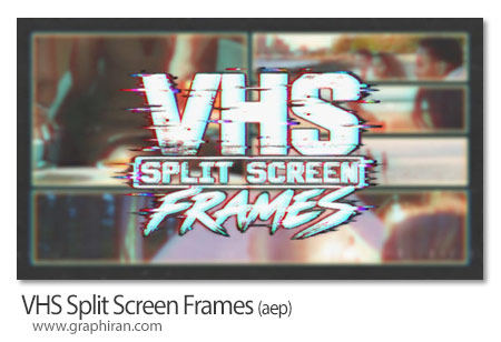 پروژه افترافکت فریم های VHS چند صفحه ای VHS Split Screen Frames